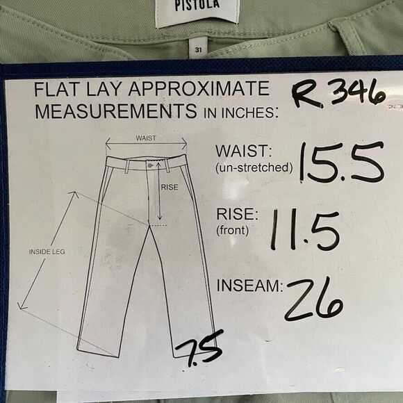 Pistola Womens Jeans Green High Rise Utility Crop Straight Super Stretch Size 31 - Picture 9 of 13